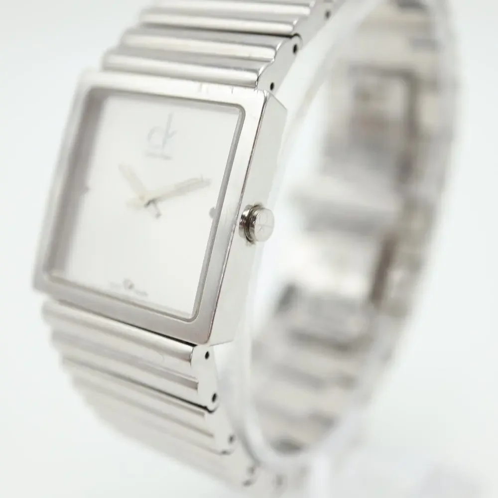 Calvin Klein Womens Swiss Made Diamond Watch 27mm Sapphire Crystal w New Battery